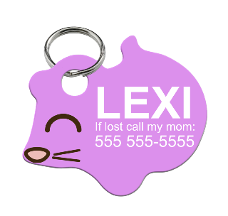 Custom Pet Tag - PURPLE Mouse buy at ThingsEngraved Canada