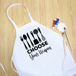 Choose Your Weapon Youth Apron WHITE Polyester 18.5"x24"