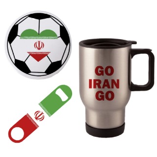 Go Iran Go Travel Mug with Ornament and Bottle Opener buy at ThingsEngraved Canada